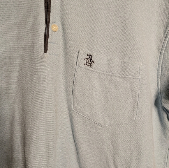 Original Penguin Blue Polo Shirt Classic Fit Size Large - Picture 3 of 6